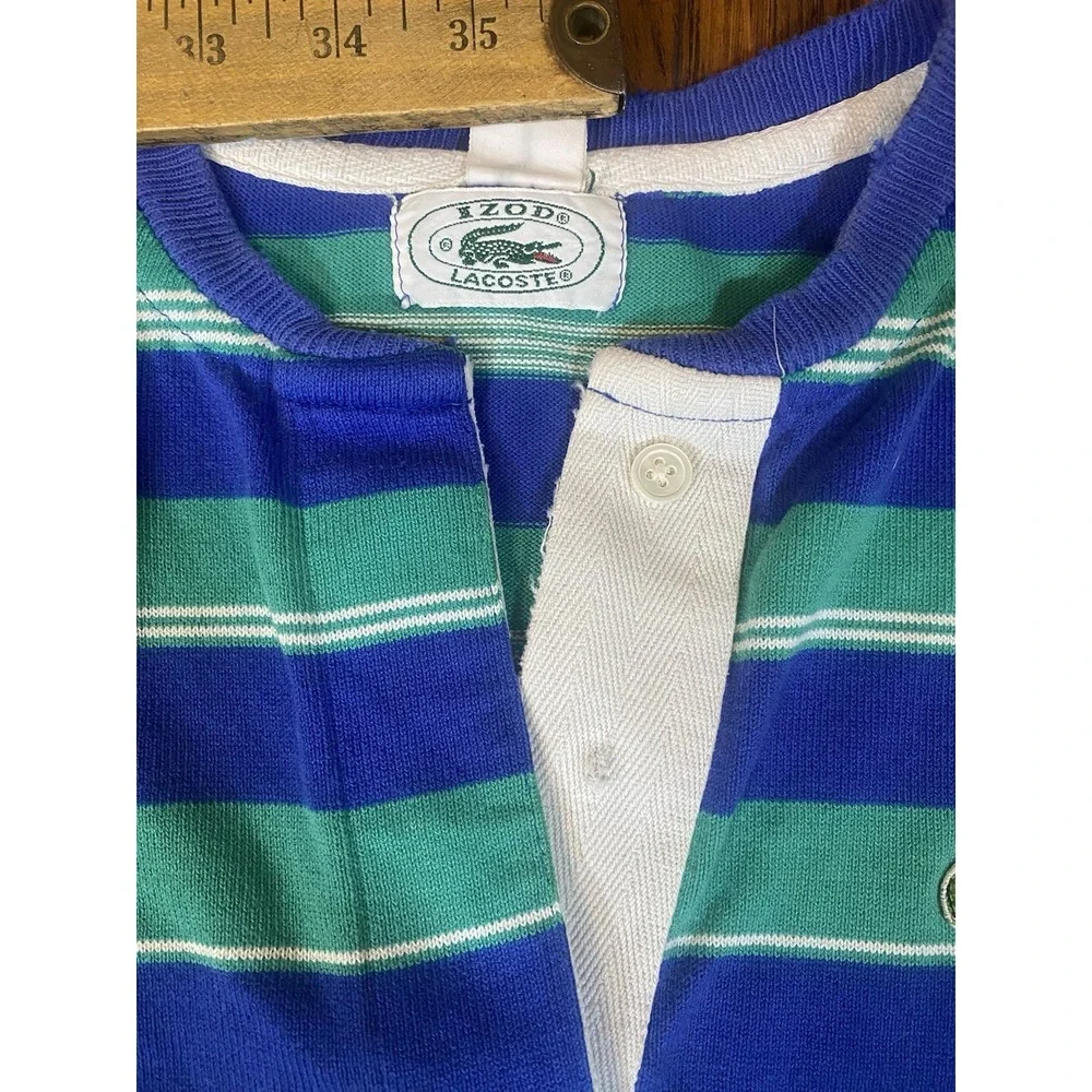 Lacoste vintage‎ striped rugby polo long sleeve shirt